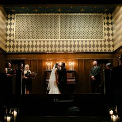 A darkly chic wedding with karaoke and Mexican meets Korean food