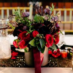 A darkly chic wedding with karaoke and Mexican meets Korean food