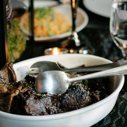 A dark & chic wedding with karaoke and Mexican meets Korean food