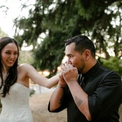 A dark & chic wedding with karaoke and Mexican meets Korean food