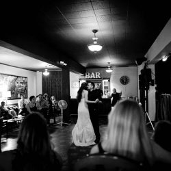 A dark & chic wedding with karaoke and Mexican meets Korean food