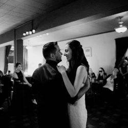 A dark & chic wedding with karaoke and Mexican meets Korean food