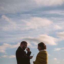 l m 667 X2 - A whimsical sitcom-themed wedding with a private vow reading A whimsical sitcom-themed wedding with a private vow reading