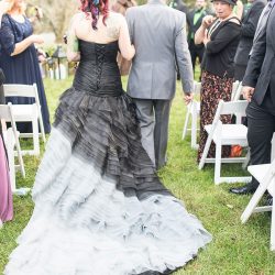 A goth meets nerd meets glam wedding with on-site ring tattoos