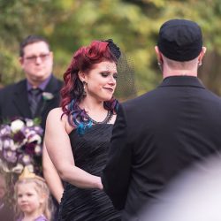 A goth meets nerd meets glam wedding with on-site ring tattoos