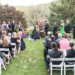 A goth meets nerd meets glam wedding with on-site ring tattoos