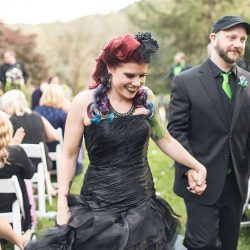 A goth meets nerd meets glam wedding with on-site ring tattoos