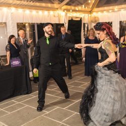 A goth meets nerd meets glam wedding with on-site ring tattoos