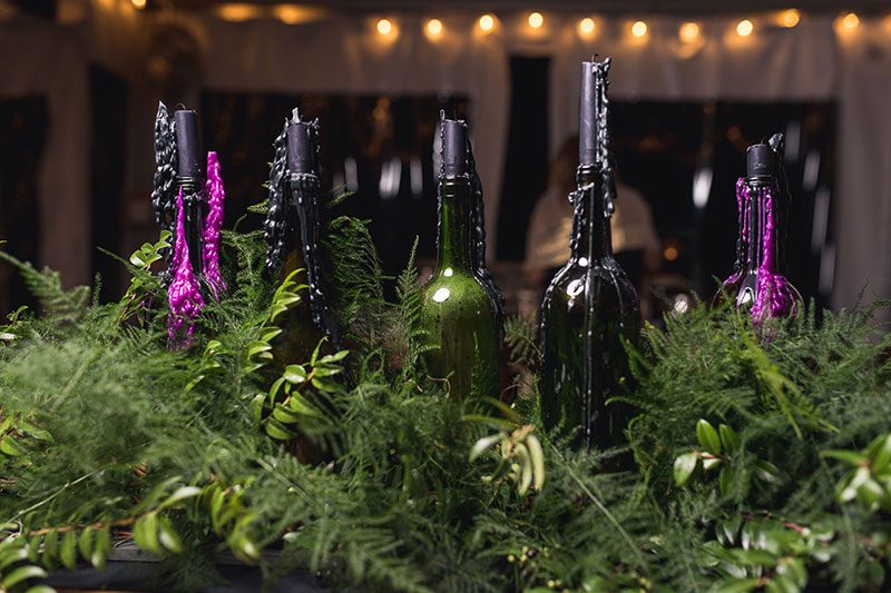 A goth meets nerd meets glam wedding with on-site ring tattoos