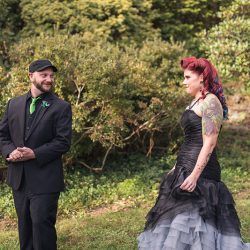 A goth meets nerd meets glam wedding with on-site ring tattoos