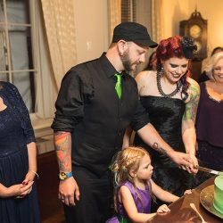 A goth meets nerd meets glam wedding with on-site ring tattoos
