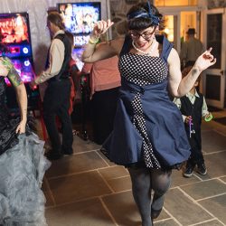 A goth meets nerd meets glam wedding with on-site ring tattoos