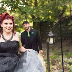 A goth meets nerd meets glam wedding with on-site ring tattoos