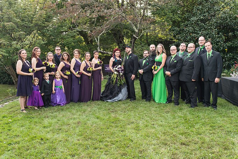 A goth meets nerd meets glam wedding with on-site ring tattoos