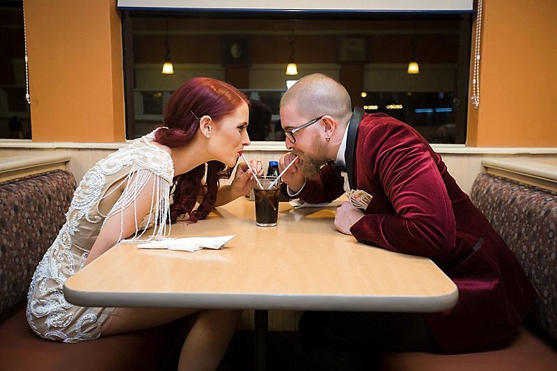 This Las Vegas elopement took Elvis on the road and finished up with pancakes galore