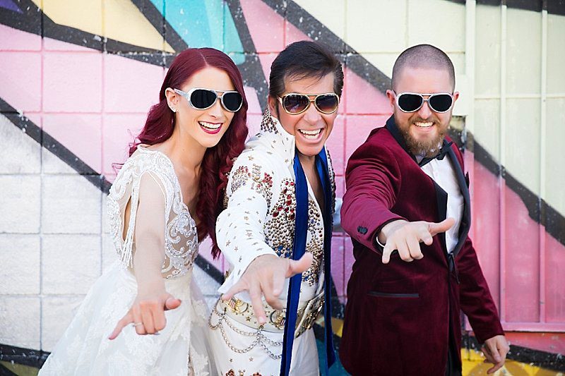 This Las Vegas elopement took Elvis on the road and finished up with pancakes galore