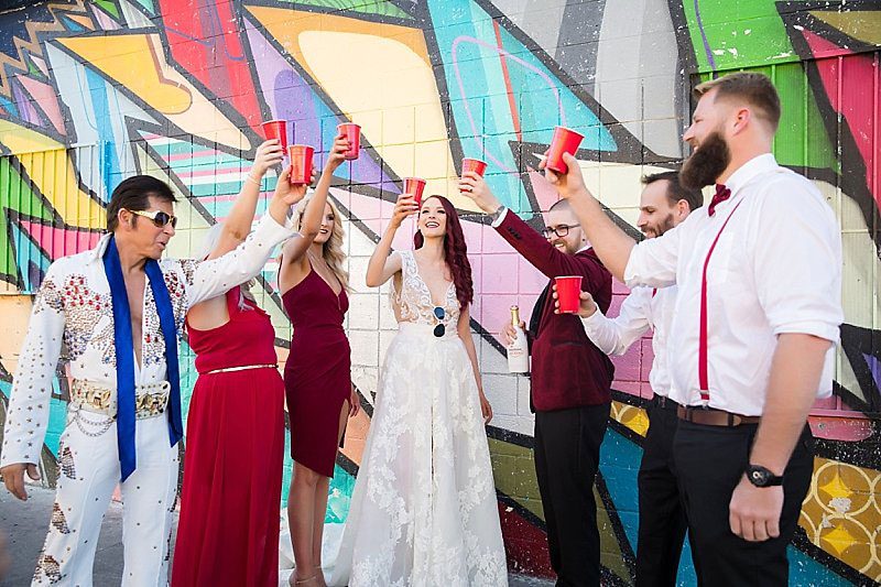 This Las Vegas elopement took Elvis on the road and finished up with pancakes galore