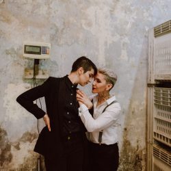 Fall in love with these women at their Chilean engagement shoot at La Vega Central Market