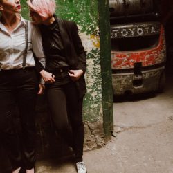 Fall in love with these women at their Chilean engagement shoot at La Vega Central Market