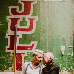 Fall in love with these women at their Chilean engagement shoot at La Vega Central Market