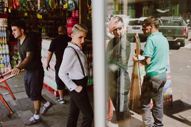 Fall in love with these women at their Santiago engagement shoot at La Vega Central Market