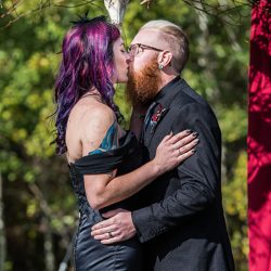 AKwedWEB 573 - A stunning black dress, tattoos, and skulls everywhere at this chic and dark wedding A stunning black dress, tattoos, and skulls everywhere at this goth wedding
