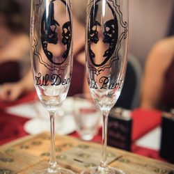 AKwedWEB 858 - A stunning black dress, tattoos, and skulls everywhere at this chic and dark wedding AKwedWEB 858