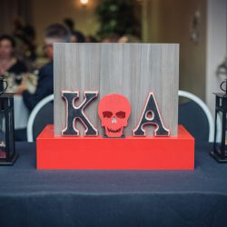 AKwedWEB 880 - A stunning black dress, tattoos, and skulls everywhere at this chic and dark wedding A stunning black dress, tattoos, and skulls everywhere at this goth wedding