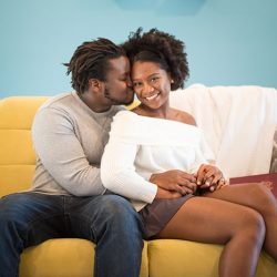 Our Engagement 009 - When outdoorsy isn't you: at-home engagement photos with books, vinyl, and natural black hair When outdoorsy isn't you: at-home engagement photos with books, vinyl, and natural black hair