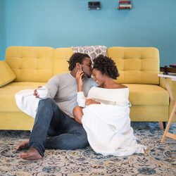 Our Engagement 116 - When outdoorsy isn't you: at-home engagement photos with books, vinyl, and natural black hair When outdoorsy isn't you: at-home engagement photos with books, vinyl, and natural black hair