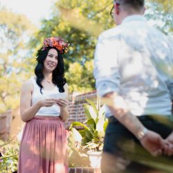 ThistleTwine Blog Amy Chris 39 - Southern bbq & a fab flower crown at this intimate Savannah backyard wedding Naked cake, bbq, & a fab flower crown at this intimate Savannah wedding