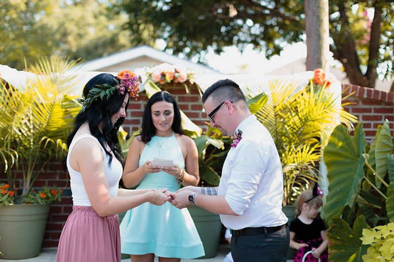 Naked cake, bbq, & a fab flower crown at this intimate Savannah wedding