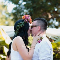 ThistleTwine Blog Amy Chris 50 - Southern bbq & a fab flower crown at this intimate Savannah backyard wedding Naked cake, bbq, & a fab flower crown at this intimate Savannah wedding