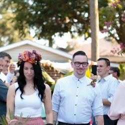 ThistleTwine Blog Amy Chris 53 - Southern bbq & a fab flower crown at this intimate Savannah backyard wedding Naked cake, bbq, & a fab flower crown at this intimate Savannah wedding