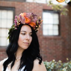 ThistleTwine Blog Amy Chris 58 - Southern bbq & a fab flower crown at this intimate Savannah backyard wedding Naked cake, bbq, & a fab flower crown at this intimate Savannah backyard wedding