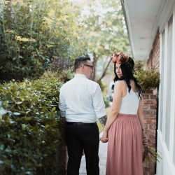 ThistleTwine Blog Amy Chris 62 - Southern bbq & a fab flower crown at this intimate Savannah backyard wedding Naked cake, bbq, & a fab flower crown at this intimate Savannah wedding