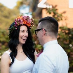 ThistleTwine Blog Amy Chris 71 - Southern bbq & a fab flower crown at this intimate Savannah backyard wedding Naked cake, bbq, & a fab flower crown at this intimate Savannah wedding
