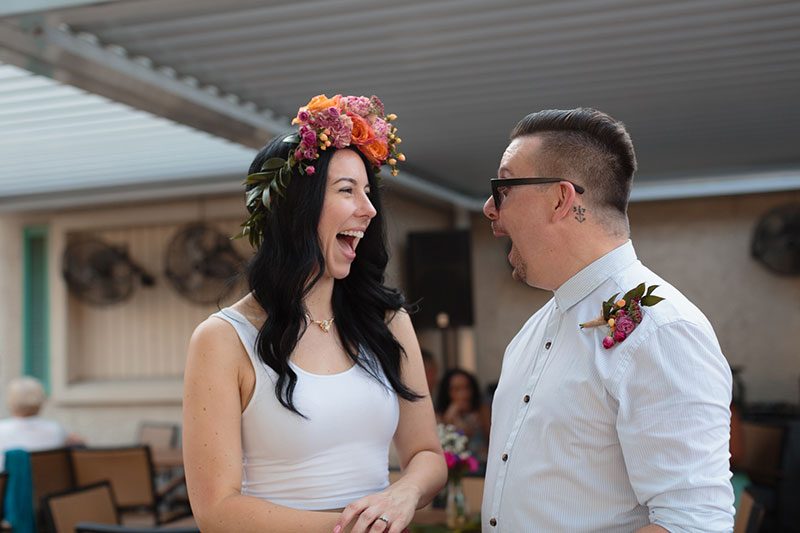 Southern bbq & a fab flower crown at this intimate Savannah backyard wedding