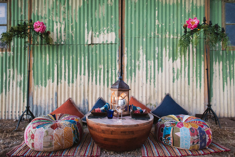 This flowery and stylish boho wedding inspiration will make you long for embroidery and pops of pink