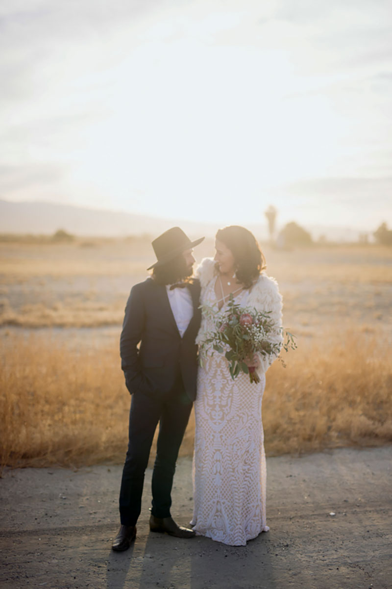 An ultra chic high-flying hot air balloon elopement over Palm Springs