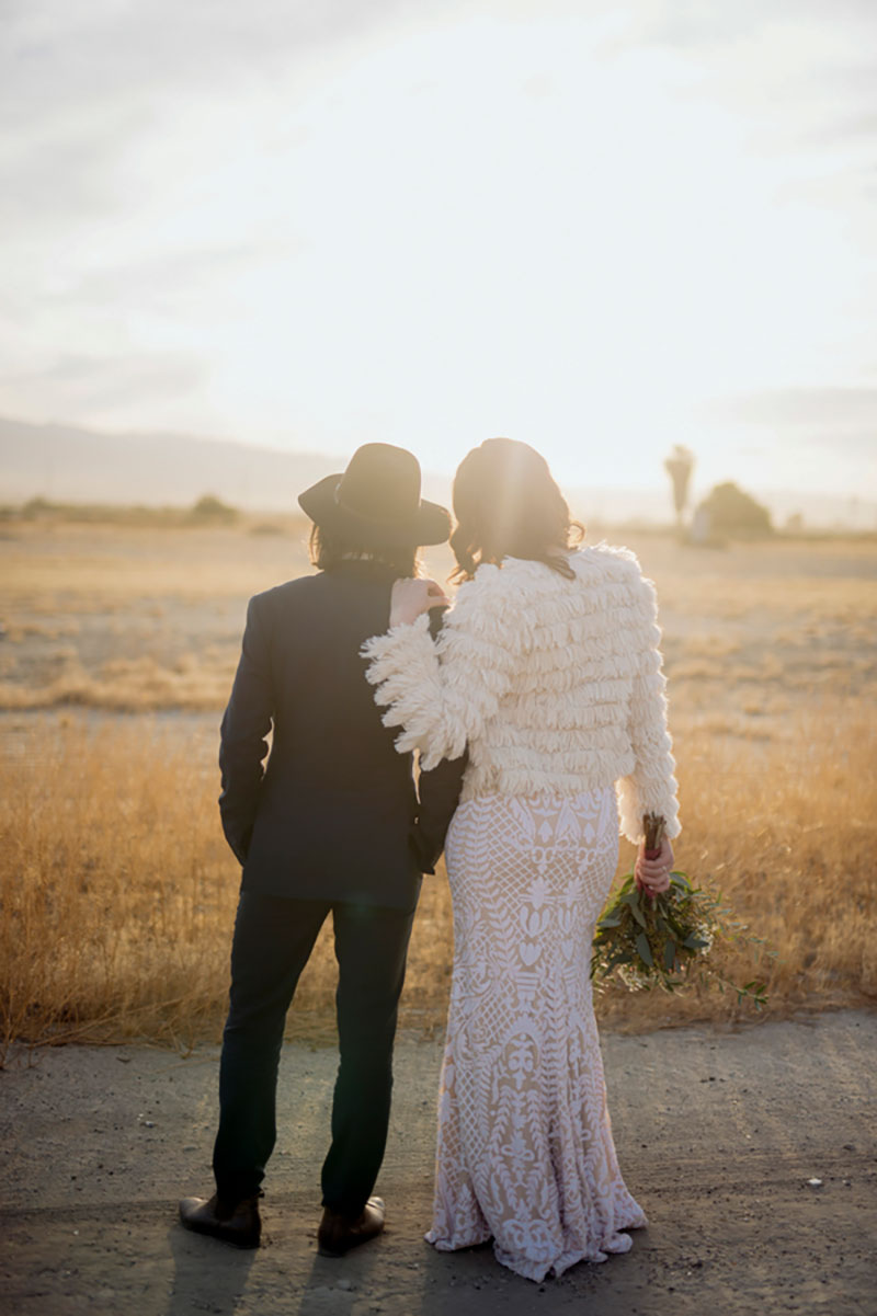 An ultra chic high-flying hot air balloon elopement over Palm Springs