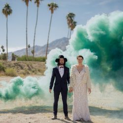 An ultra chic high-flying hot air balloon wedding over Palm Springs