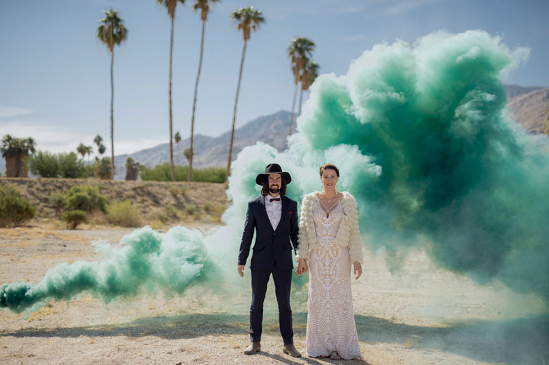 An ultra chic high-flying hot air balloon wedding over Palm Springs