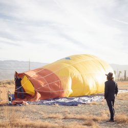 An ultra chic high-flying hot air balloon elopement over Palm Springs