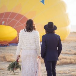 An ultra chic high-flying hot air balloon elopement over Palm Springs