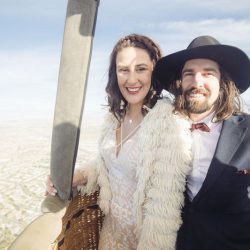 An ultra chic high-flying hot air balloon wedding over Palm Springs
