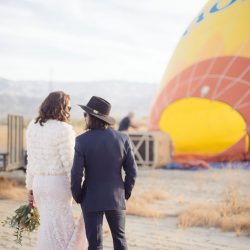 An ultra chic high-flying hot air balloon elopement over Palm Springs
