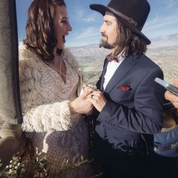 An ultra chic high-flying hot air balloon wedding over Palm Springs