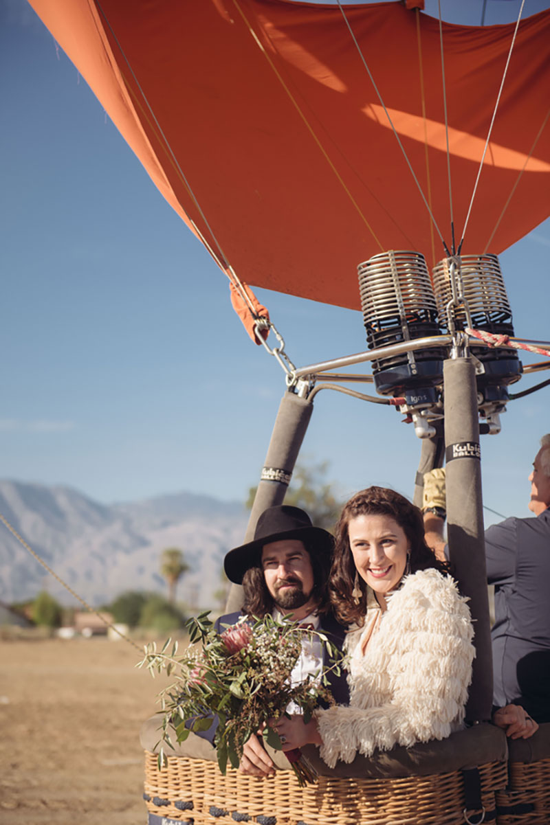 An ultra chic high-flying hot air balloon wedding over Palm Springs