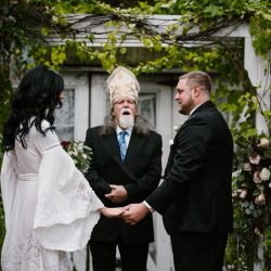 A rainy fall wedding with woodworking details